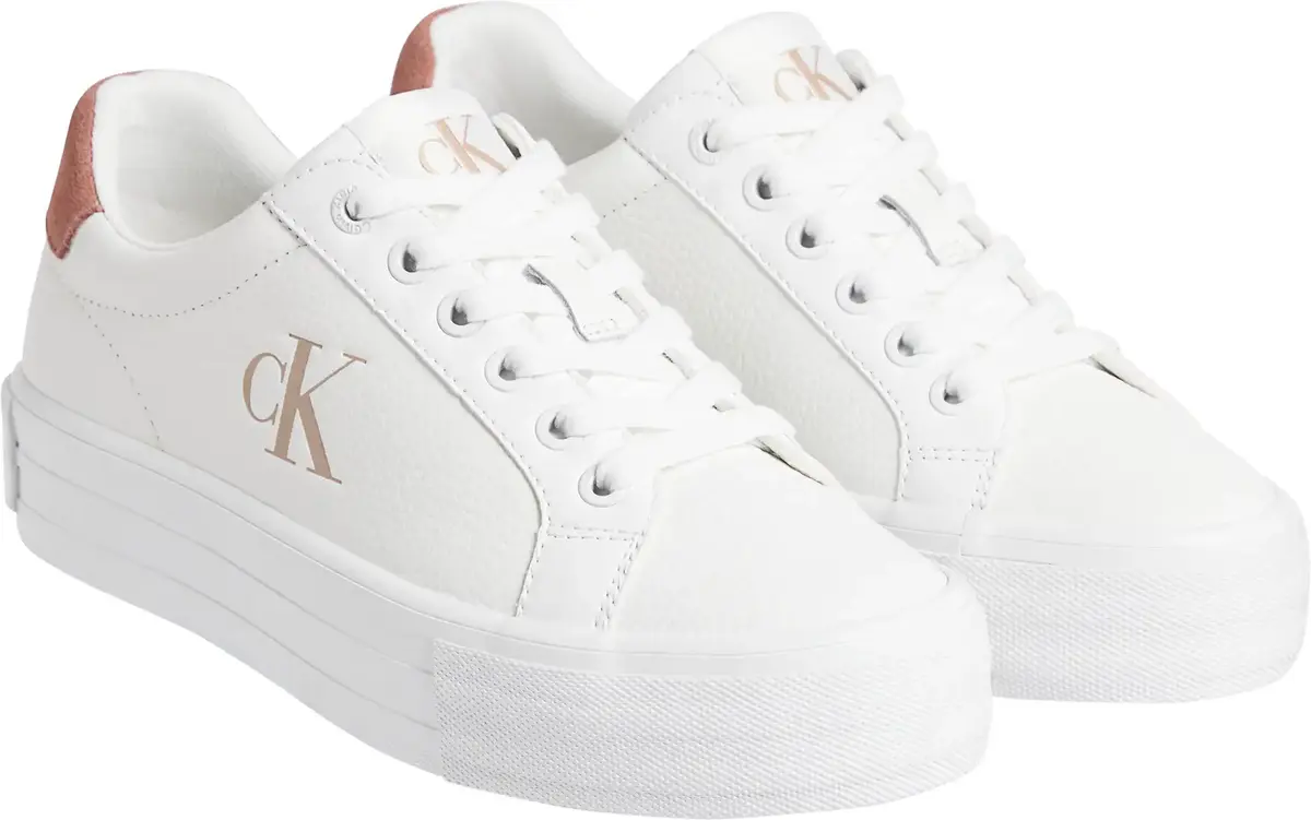 Calvin Klein BOLD VULC FLATF LOW, 0K6 Beyaz Kadın Spor Ayakkabı & Sneaker