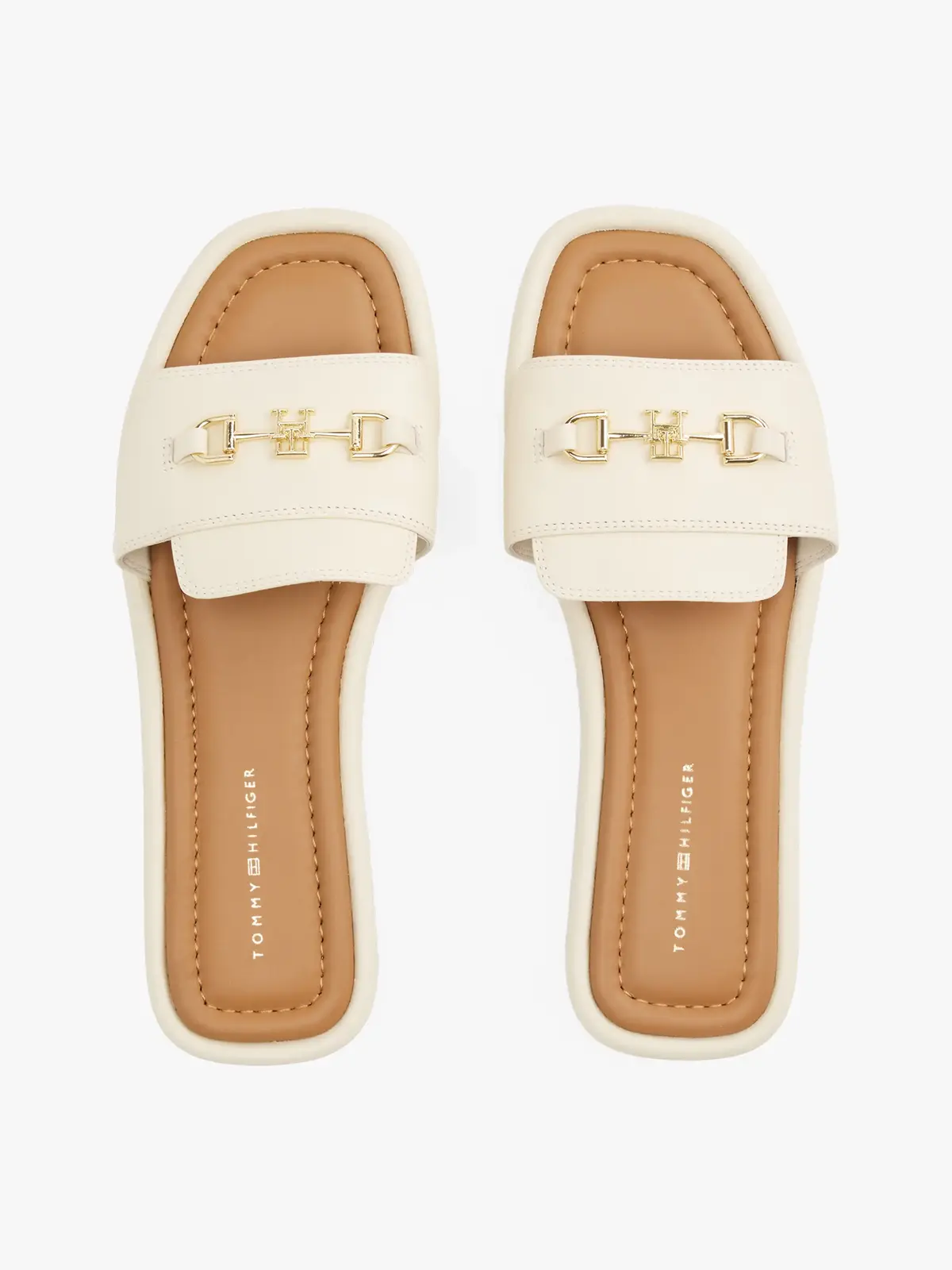 Tommy Hilfiger LEATHER HORSEBIT MUL, ACJ Krem Kadın Terlik