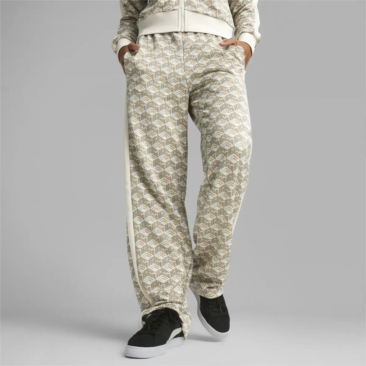 Puma T7 AOP Straight Leg Track Pants Açık Kahve Kadın Eşofman Altı