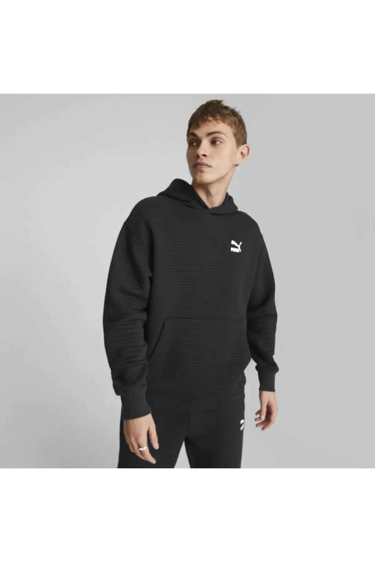 Puma Classics Quilted Hoodie Siyah Erkek Hoodie