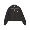 Puma DOWNTOWN Half-Zip Crew Siyah Kadın Sweatshirt