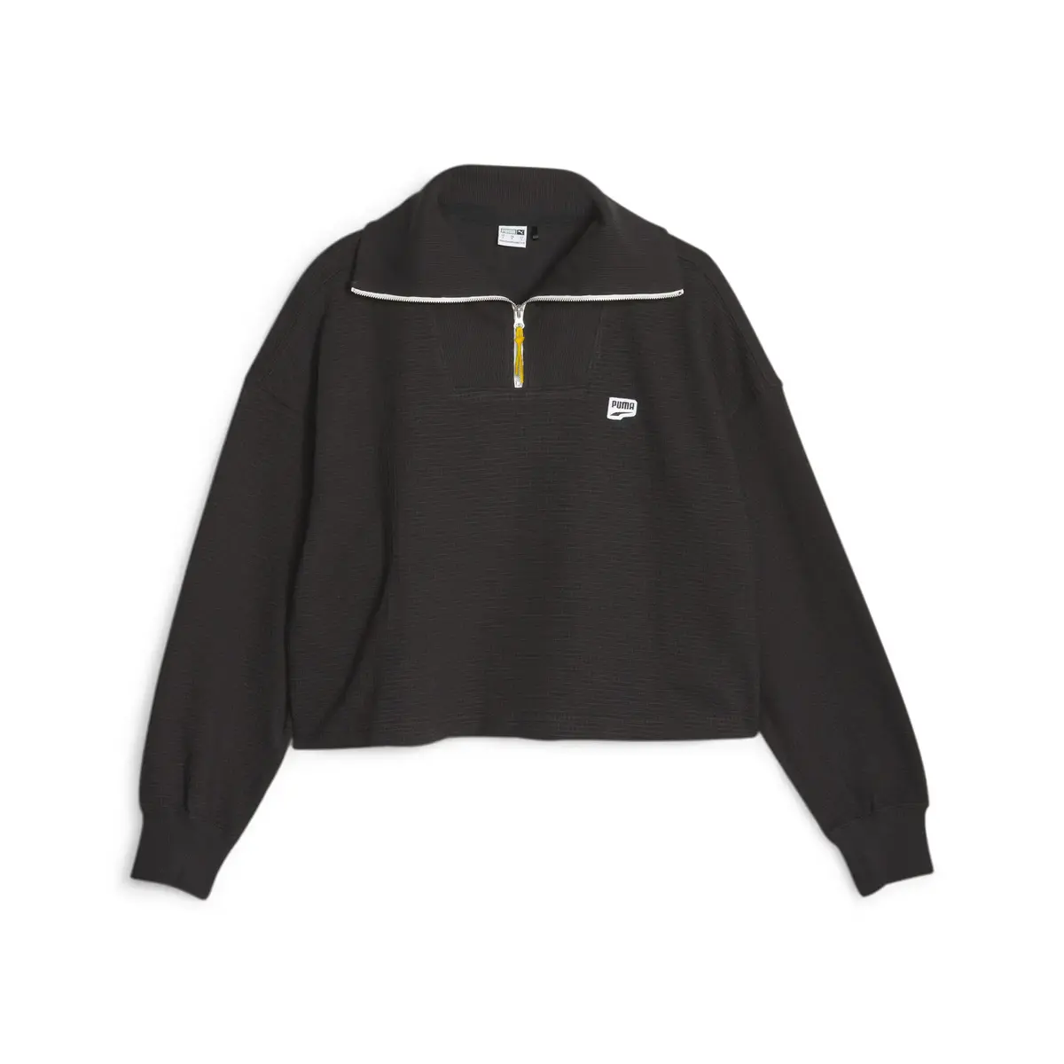 Puma DOWNTOWN Half-Zip Crew Siyah Kadın Sweatshirt