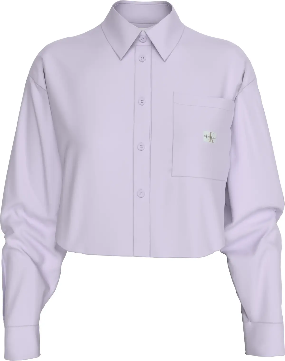 Calvin Klein WOVEN LABEL CROPPED Kadın Lila Gömlek