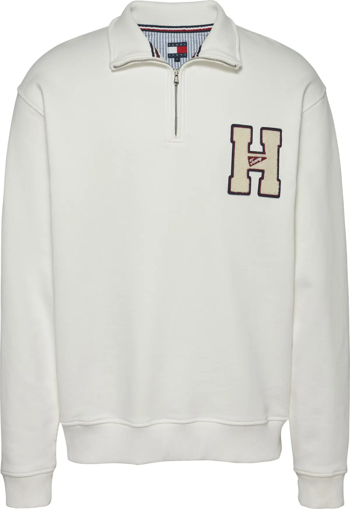 Tommy Hilfiger TJM 1/4 ZIP TOWEL PA, YAC Beyaz Erkek Sweatshirt