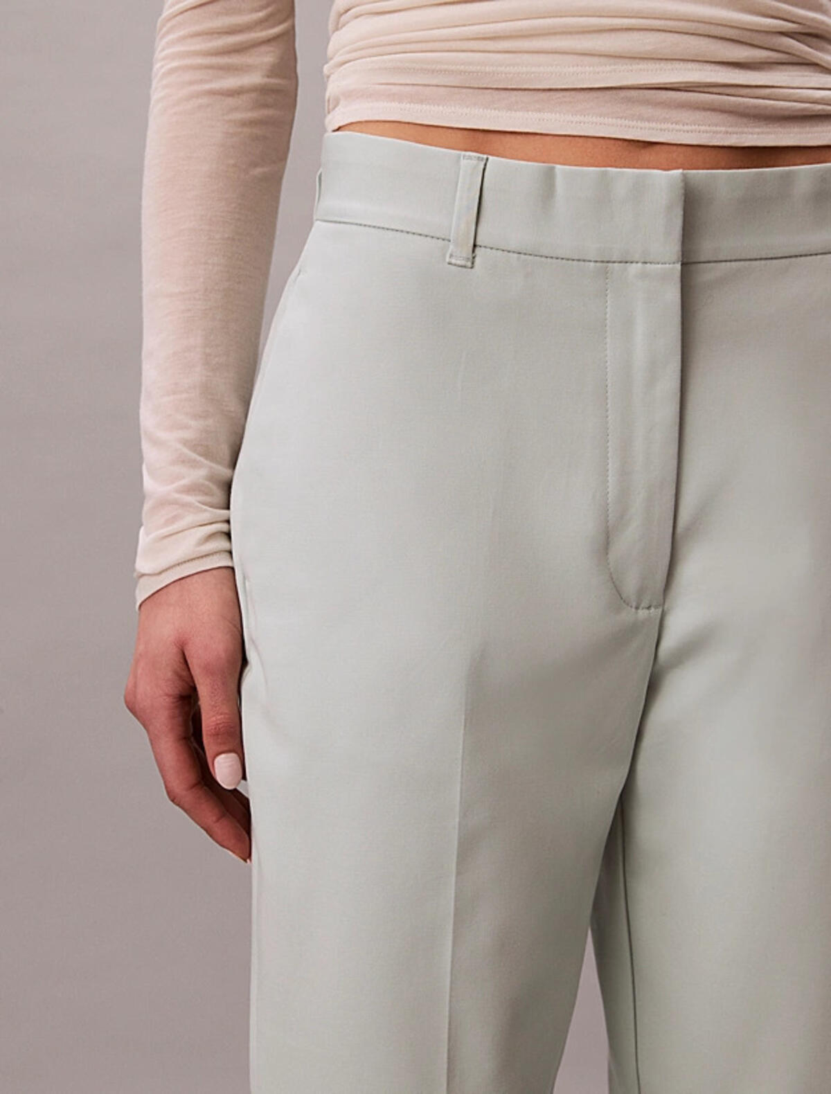 Calvin Klein STRAIGHT LEG STRETCH, 3Q0 Gri Kadın Pantalon