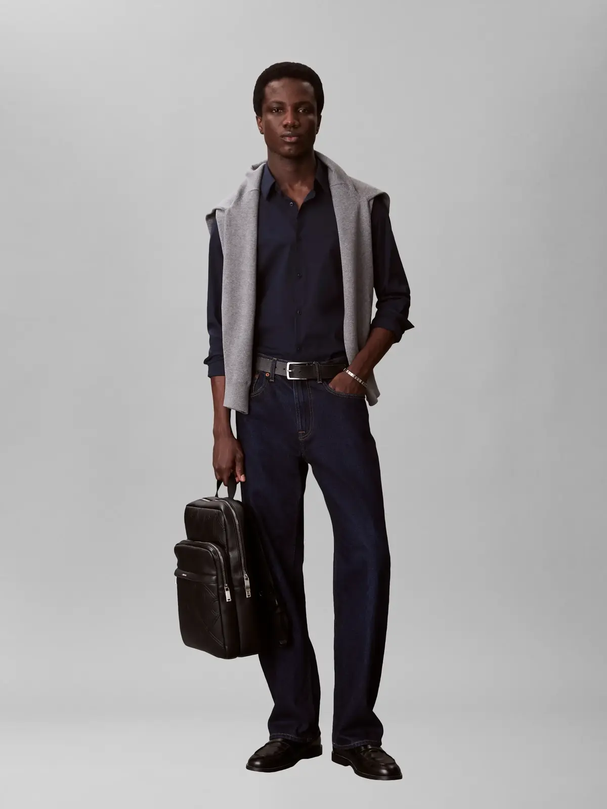 Calvin Klein XL EMBLEM AOP EMBOSS Siyah Erkek Sırt Çantası