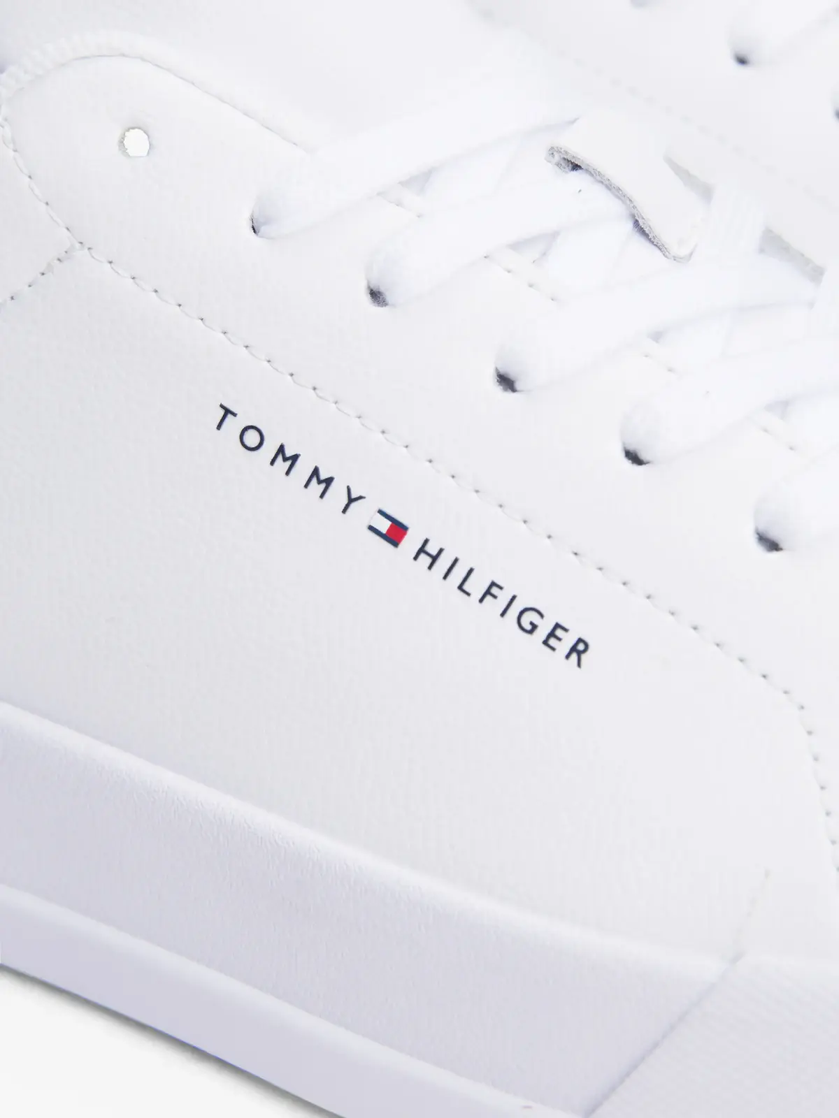 Tommy Hilfiger TH COURT LTH DETAIL, 0LD Beyaz Erkek Spor Ayakkabı & Sneaker