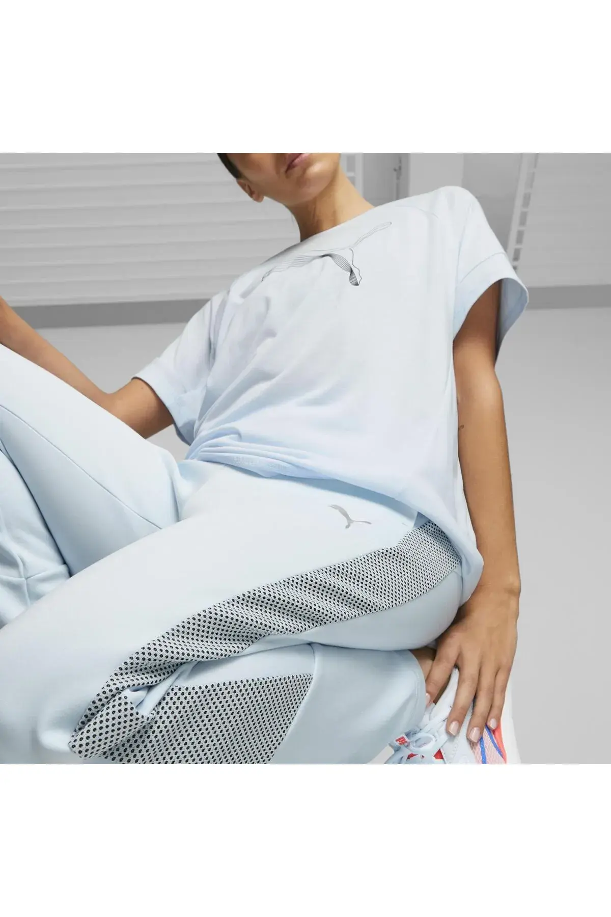 Puma EVOSTRIPE High-Waist Pants Buz Mavisi Kadın Eşofman Altı