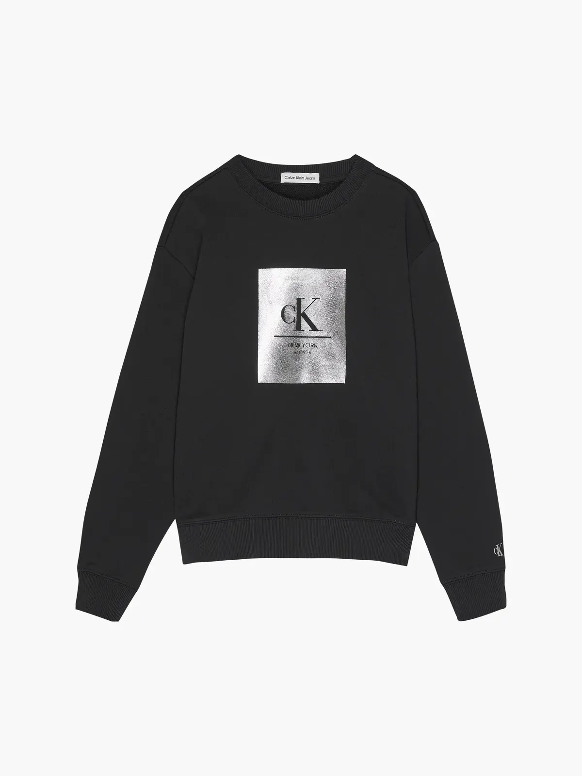 Calvin Klein FOIL LOGO FUTURE SWE Kadın Siyah Sweatshirt