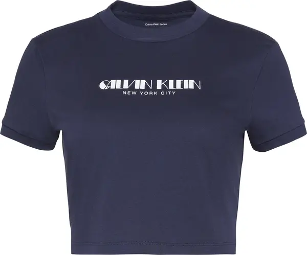 Calvin Klein SS LOGO CROPPED TEE Kadın Lacivert T-Shirt