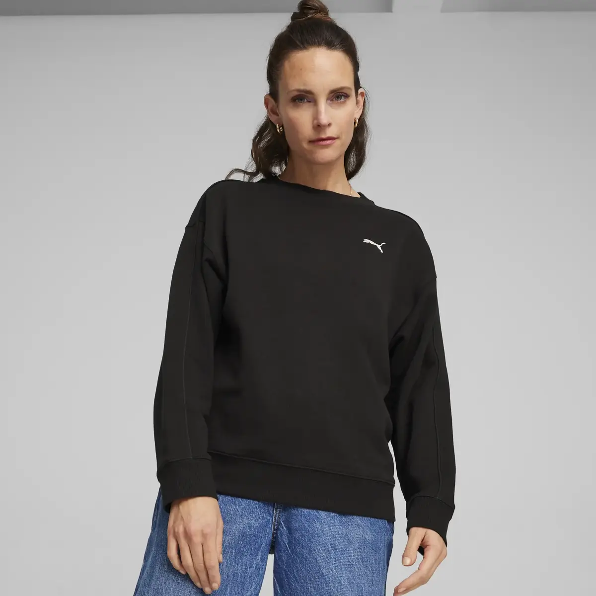 Puma HER Crew TR Siyah Kadın Sweatshirt