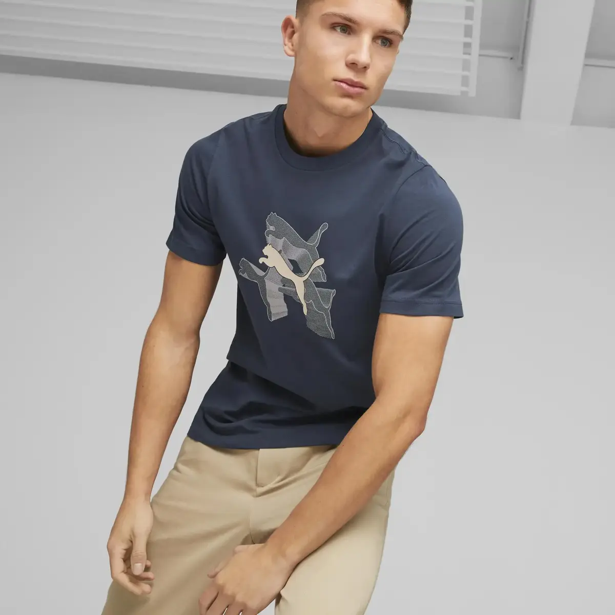 Puma GRAPHICS Reflective Tee Dark Night Lacivert Erkek T-Shirt