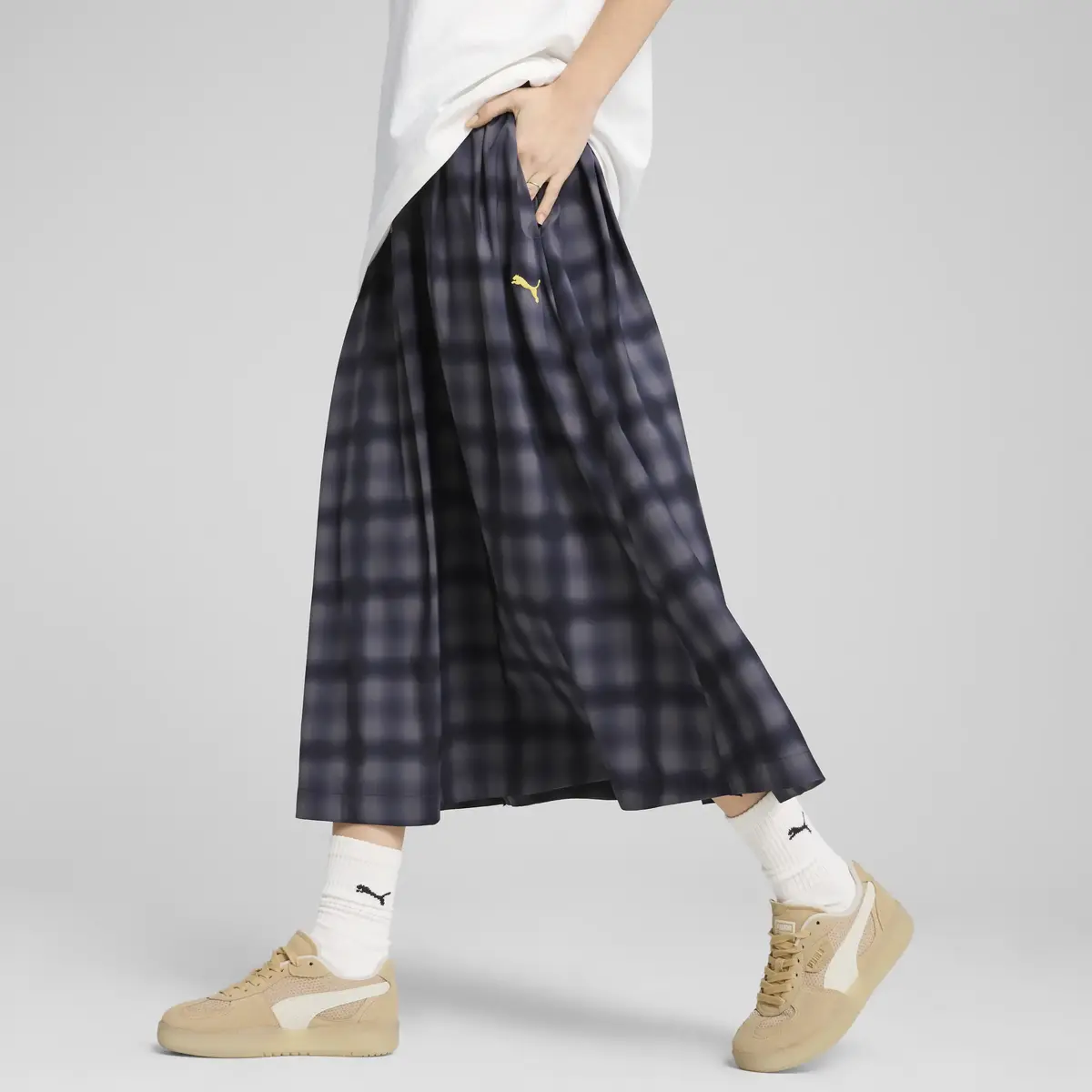 PUMA WARDROBE ESS Midi AOP Skirt Lacivert Kadın Etek