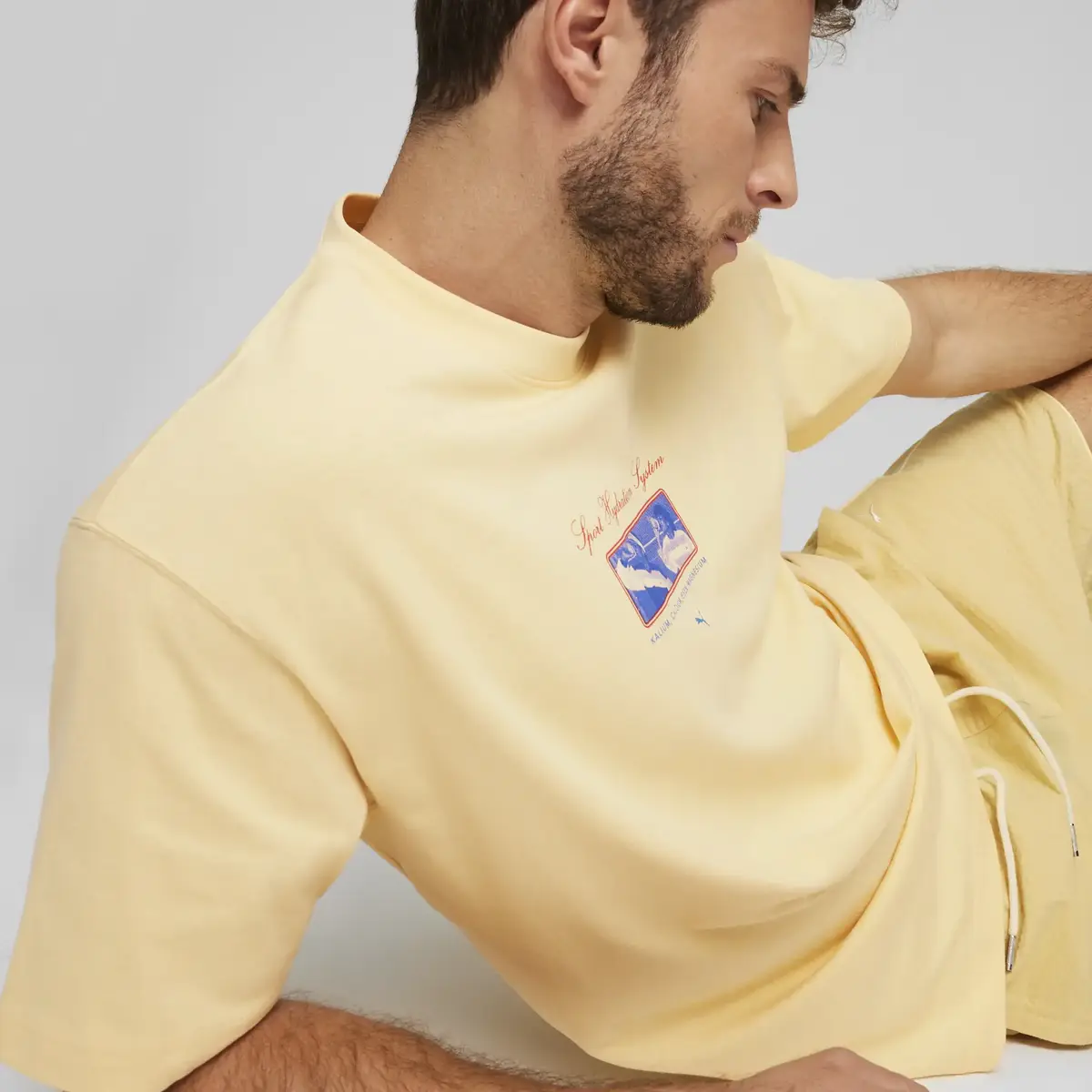 Puma GRAPHICS HYDRATION Tee Sarı Erkek T-Shirt