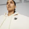 Puma Lemlem Oversızed Fleece Hoodie Ghost Pep Beyaz Kadın Hoodie