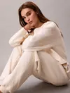 Calvin Klein Quilted Fleece Lounge Bej Kadın Eşofman Altı