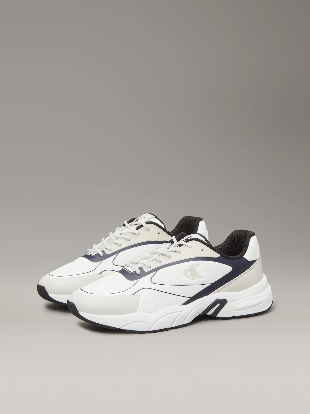Calvin Klein RETRO TENNIS LOW KNI, 0LD Beyaz Erkek Spor Ayakkabı & Sneaker