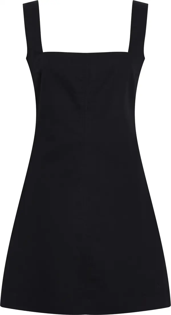 Calvin Klein SOFT LINEN A-LINE DR, BEH Siyah Kadın Elbise-Etek