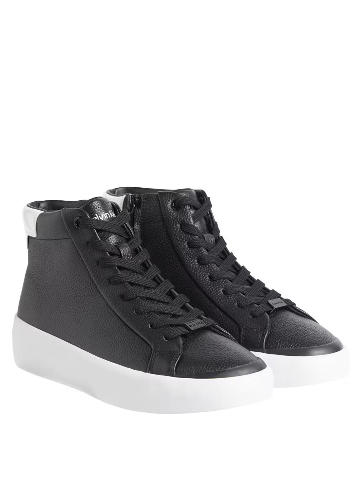 Calvin Klein VULC HIGH TOP LTH, 0GM Siyah Kadın Spor Ayakkabı