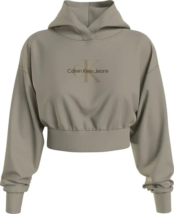 Calvin Klein MINERAL DYE MONOLOG Kadın Kahverengi Hoodie