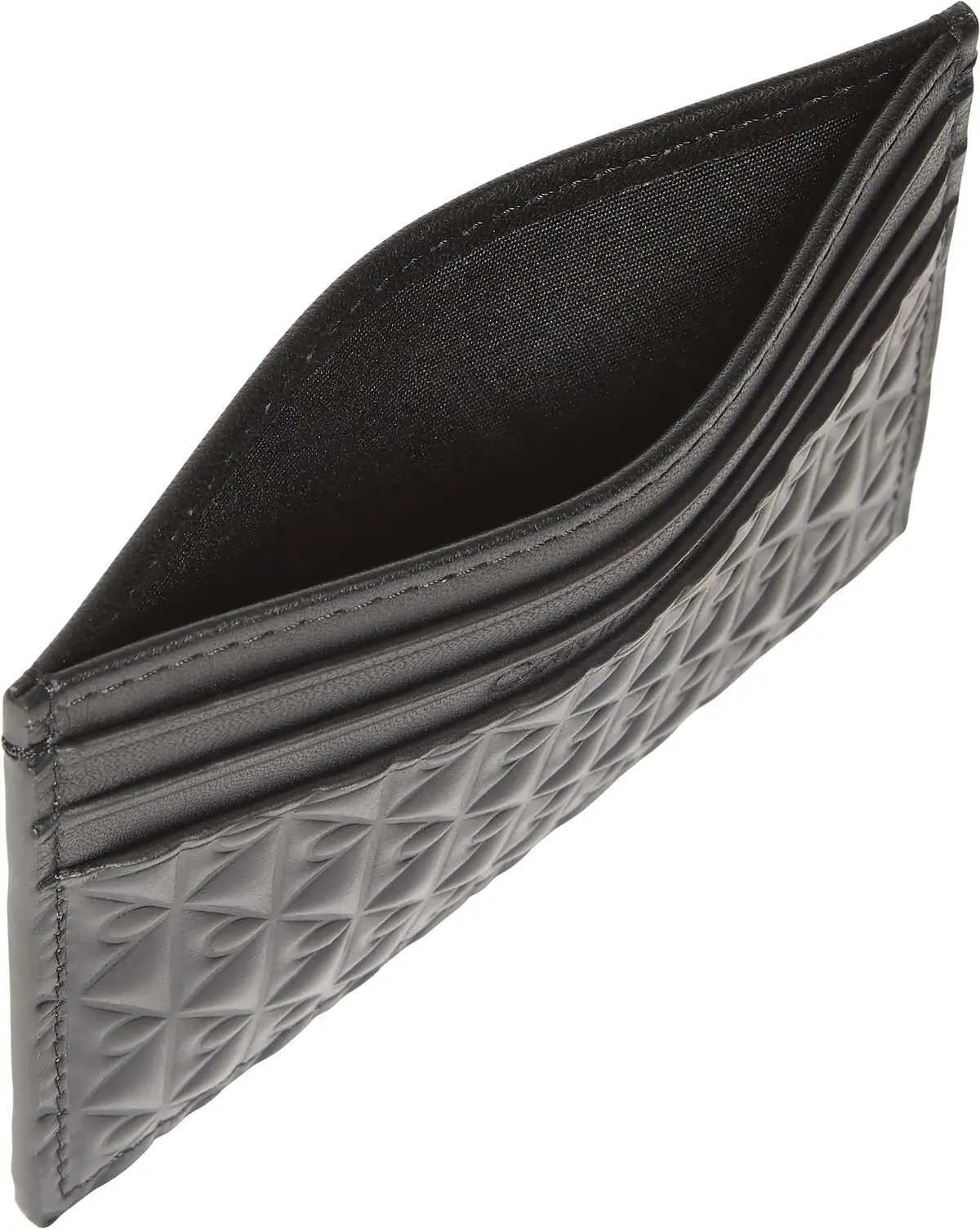 Calvin Klein EMBOSSED EMBLEM CARD CASE Erkek Siyah Cüzdan