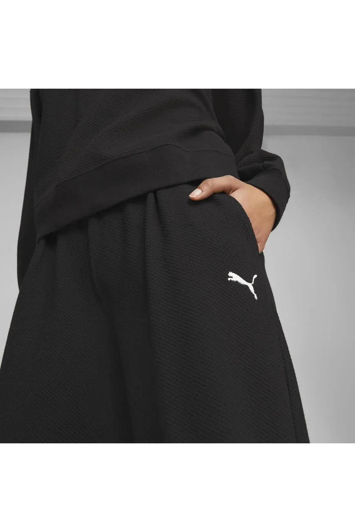 Puma HER High Waist Straight Pants Siyah Kadın Eşofman Altı