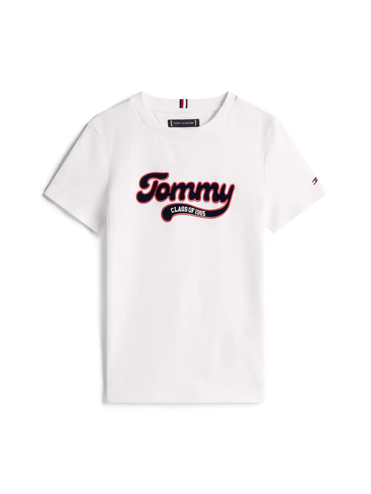 Tommy Hilfiger Varsity Interlock Knit Logo Beyaz Erkek Çocuk T-Shirt