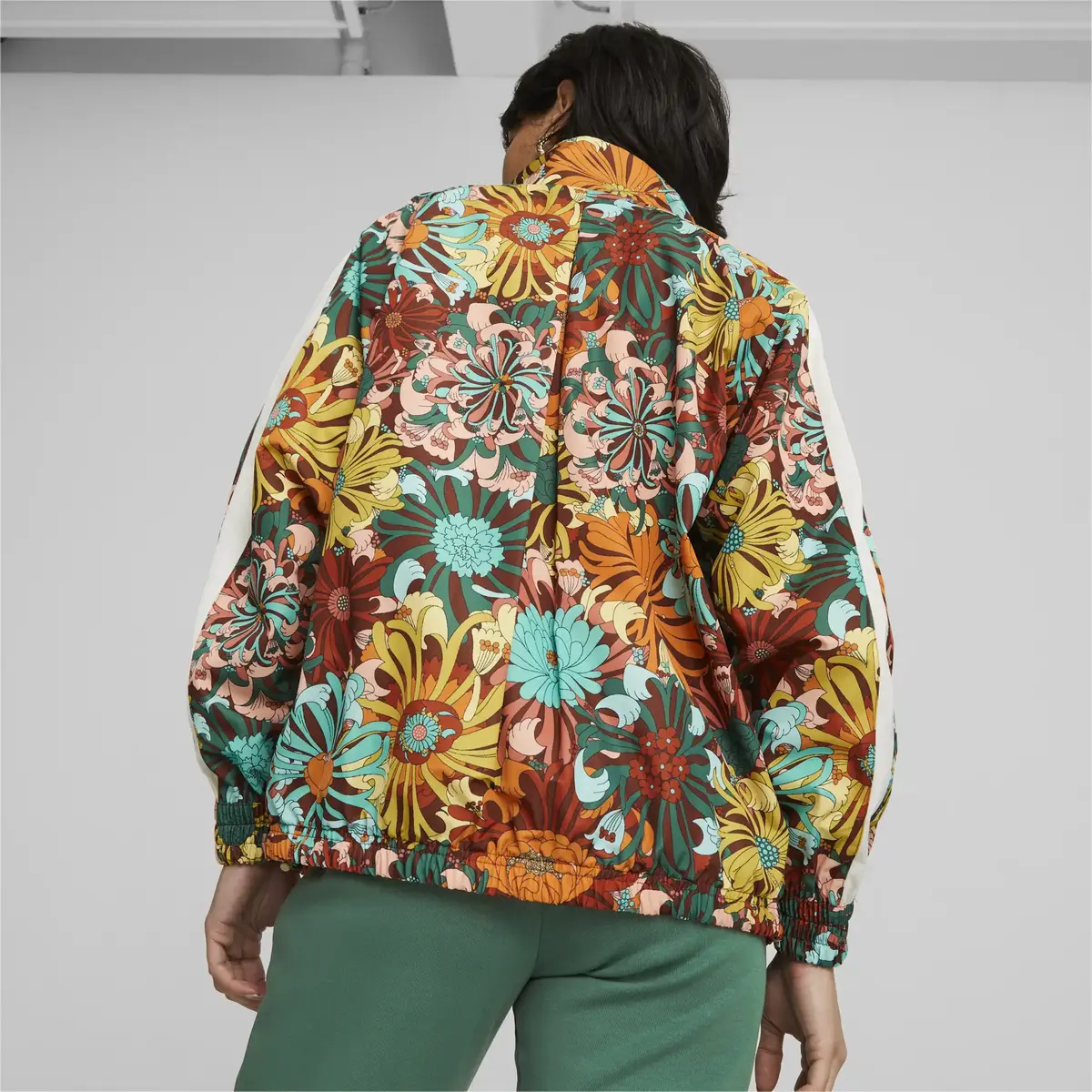 Puma X Lıberty Aop Jacket Prıstıne-Aop Yeşil Kadın Sweatshirt