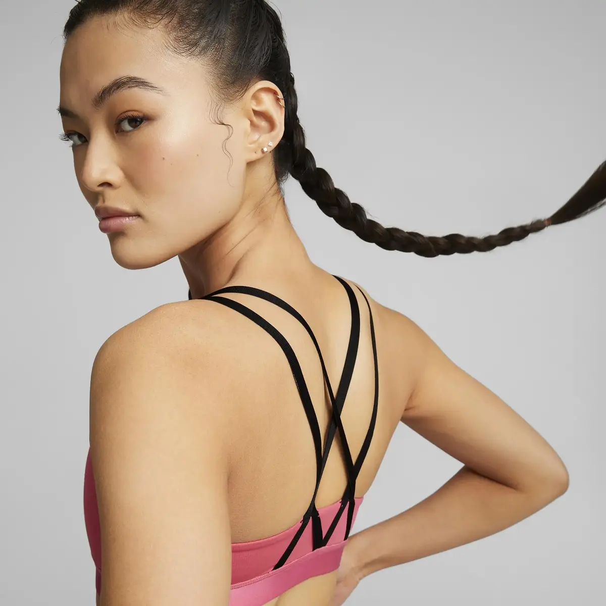 Puma Low Impact Elite Strappy Bra Pembe Kadın Orta Destekli Spor Sütyeni/Bra
