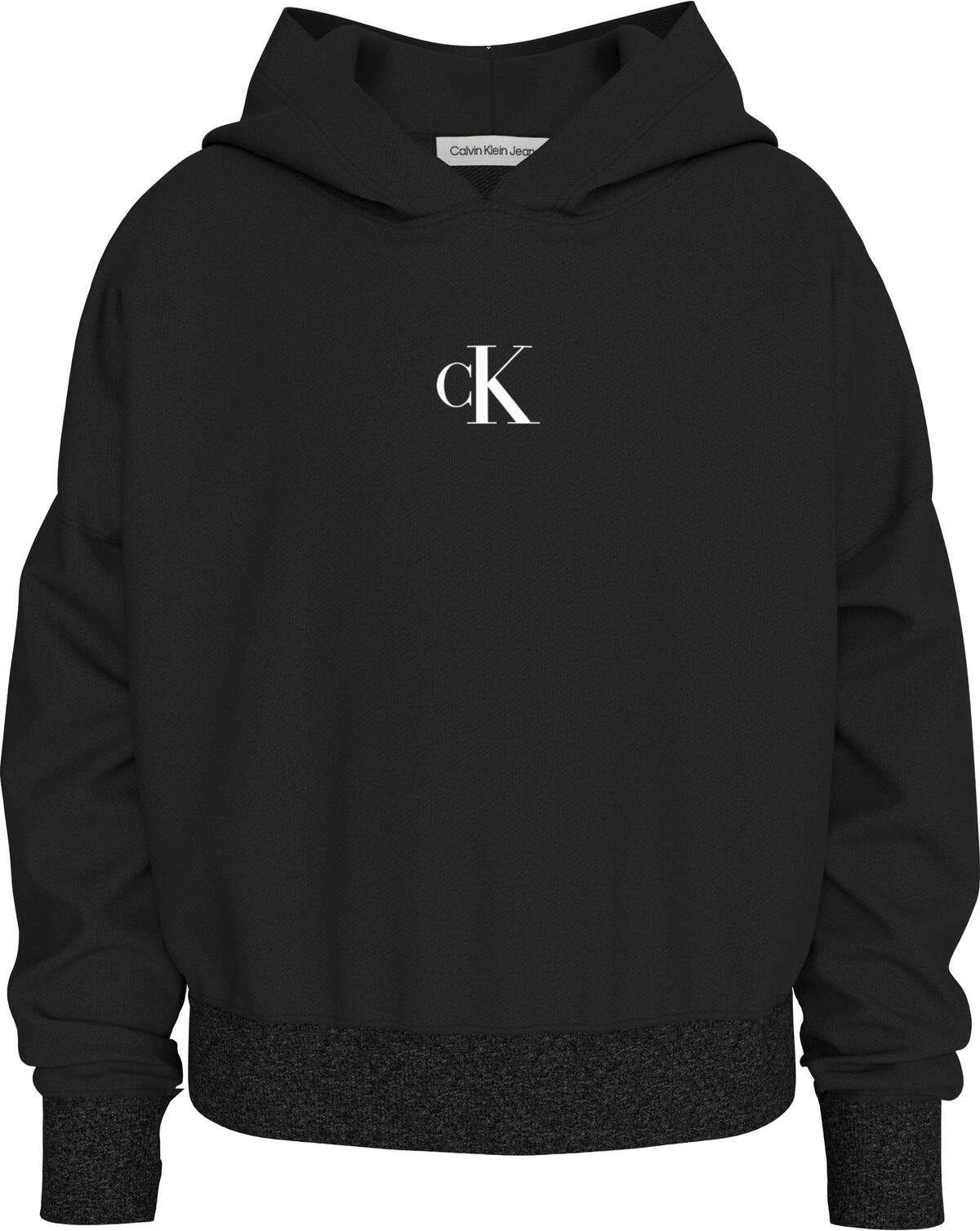 Calvin Klein CK LOGO BOXY HOODIE Kadın Siyah Hoodie