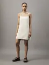Calvin Klein ICONIC DENIM MINI DR, 1AA Beyaz Kadın Elbise-Etek
