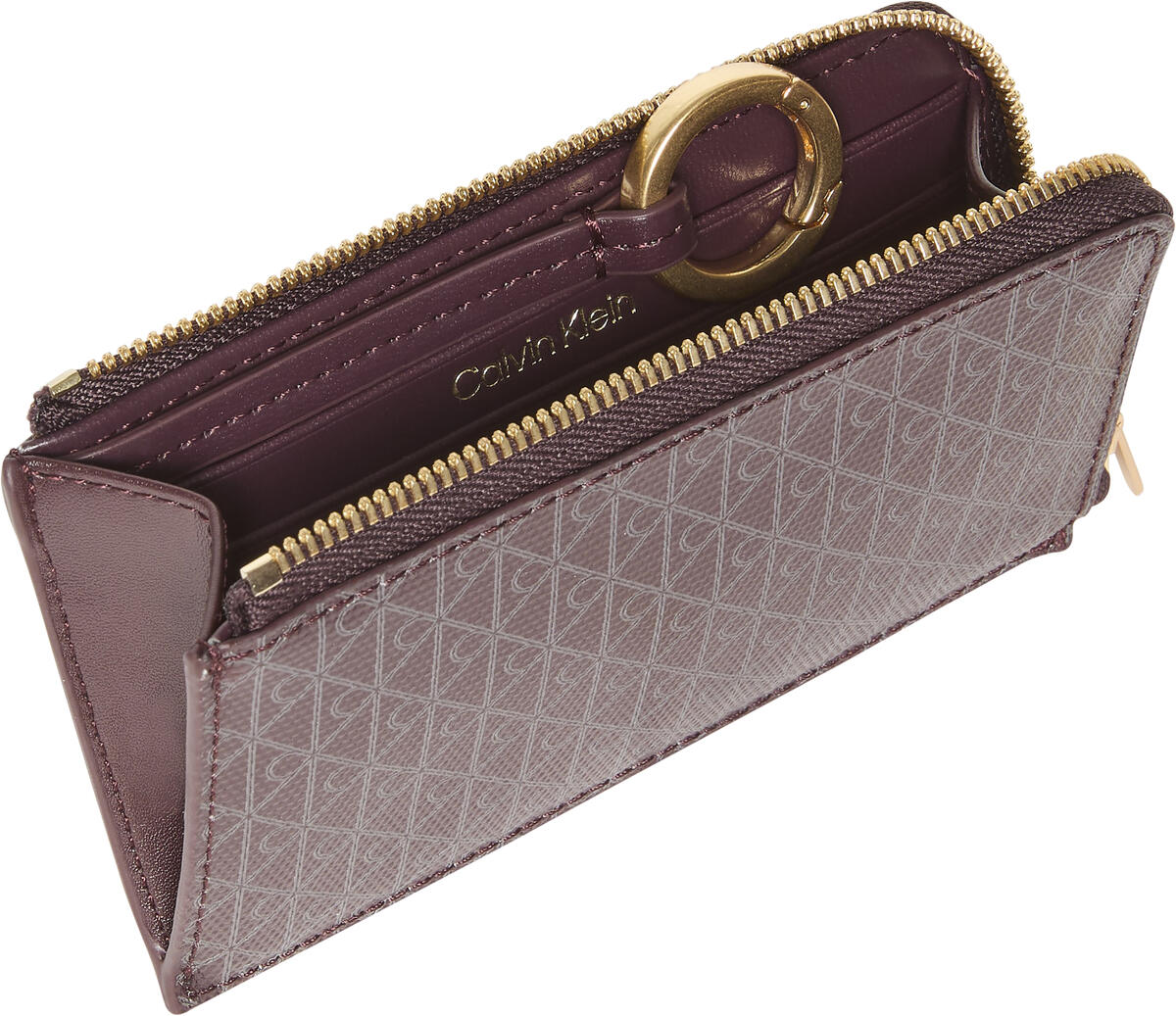 Calvin Klein EMBLEM AOP TOP ZIP CARDCASE Kırmızı Kadın Cüzdan