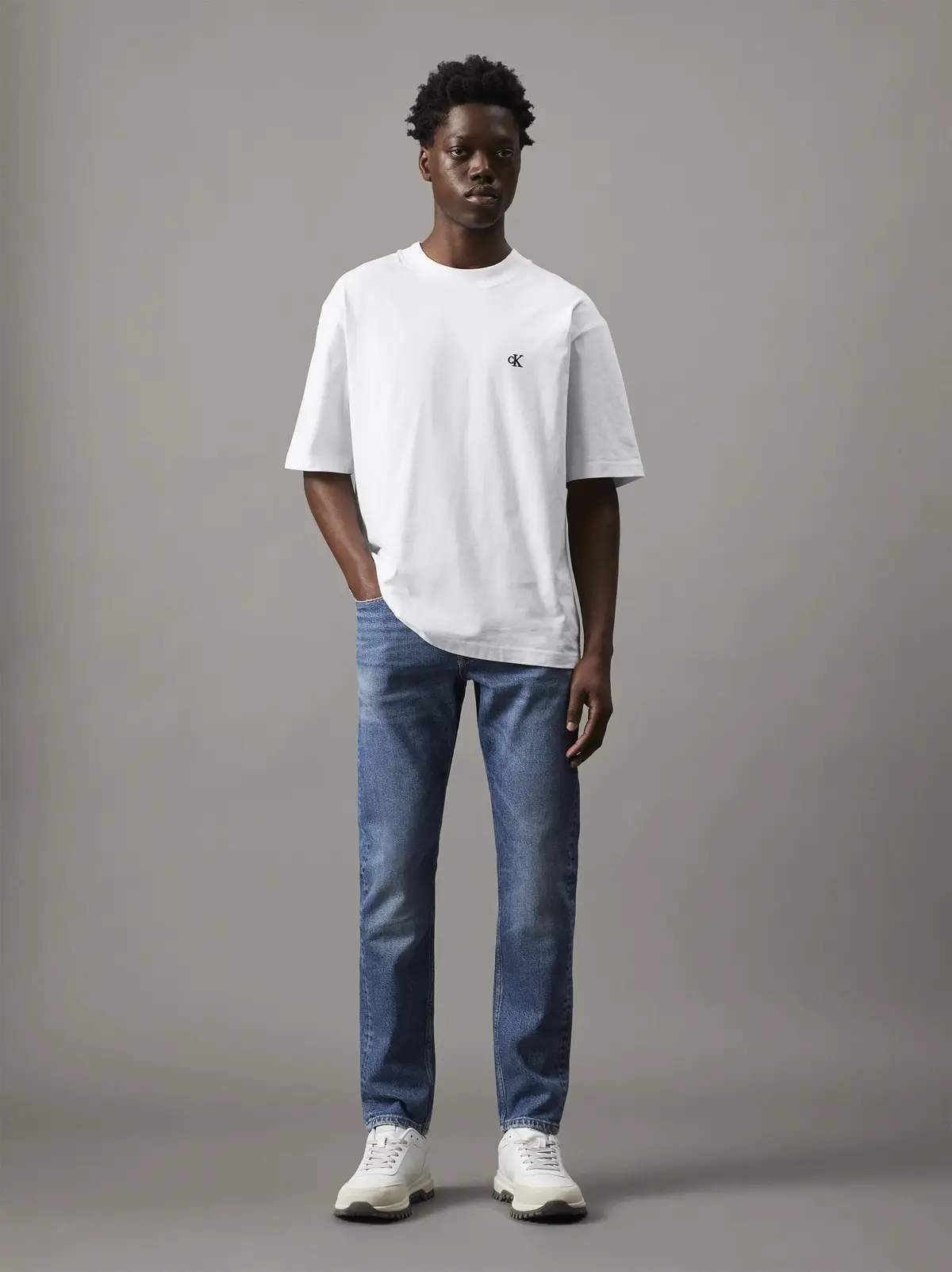 Calvin Klein SLIM TAPER, 1A4 Mavi Erkek Jean Pantolon