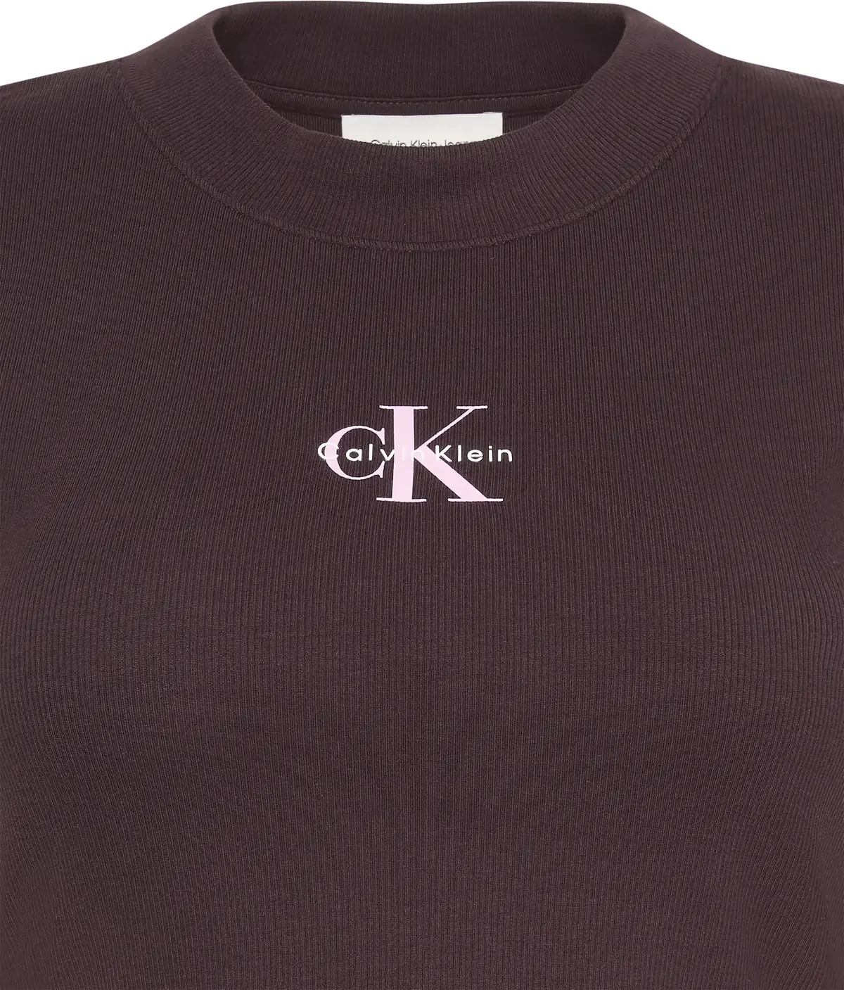 Calvin Klein MONOLOGO BABY RIB TEE Kadın Kahverengi T-Shirt