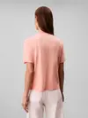 Calvin Klein SS SUPIMA JERSEY EMB Pembe Kadın Tişört