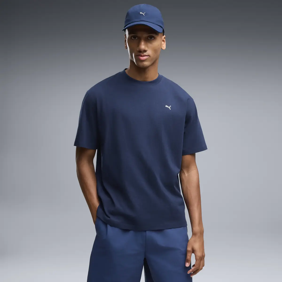 Puma SELECT Essentials Tee Lacivert Erkek T-Shirt