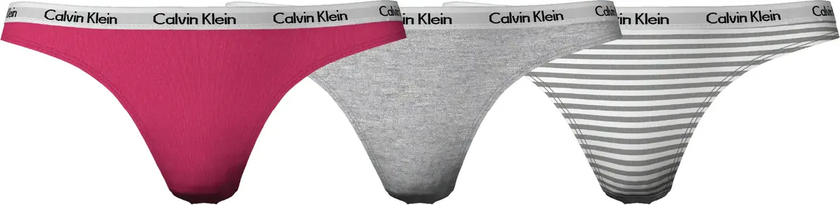 Calvin Klein THONG 3PK Kadın Gri Tanga Set