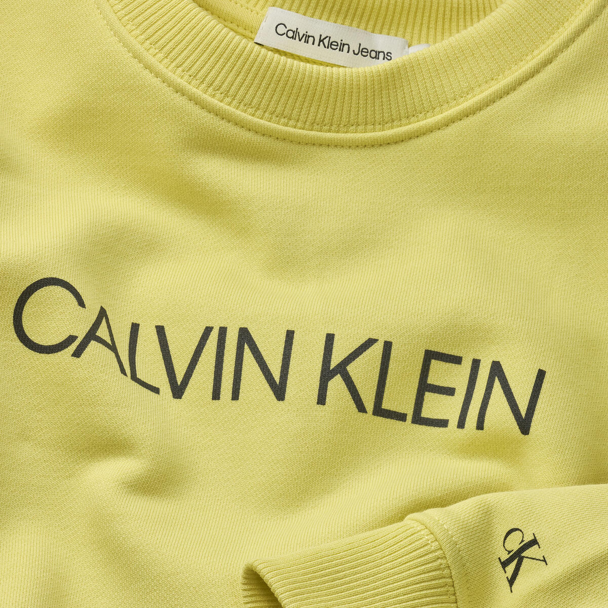 Calvin Klein INSTITUTIONAL LOGO S Erkek Sarı Sweatshirt