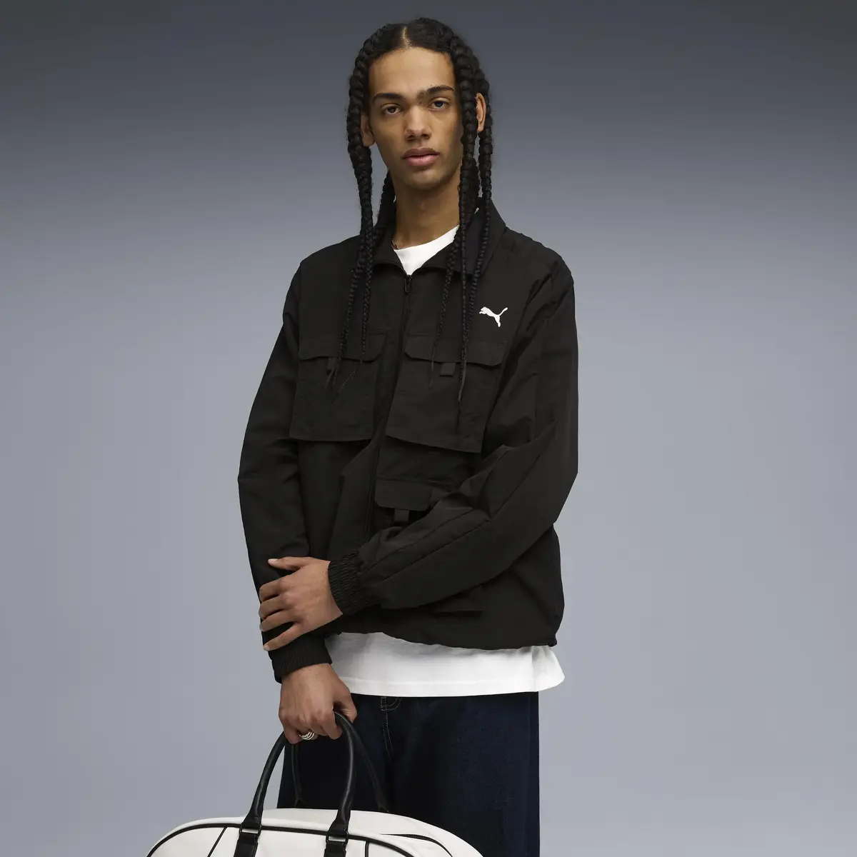 Puma T7 Cargo Track Jacket Siyah Erkek Fermuarlı Ceket