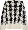 Tommy Hilfiger HOUNDSTOOTH RELAXED Kadın Bej Kazak