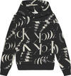 Calvin Klein GLITCHED MONOGRAM HO Erkek Siyah Hoodie