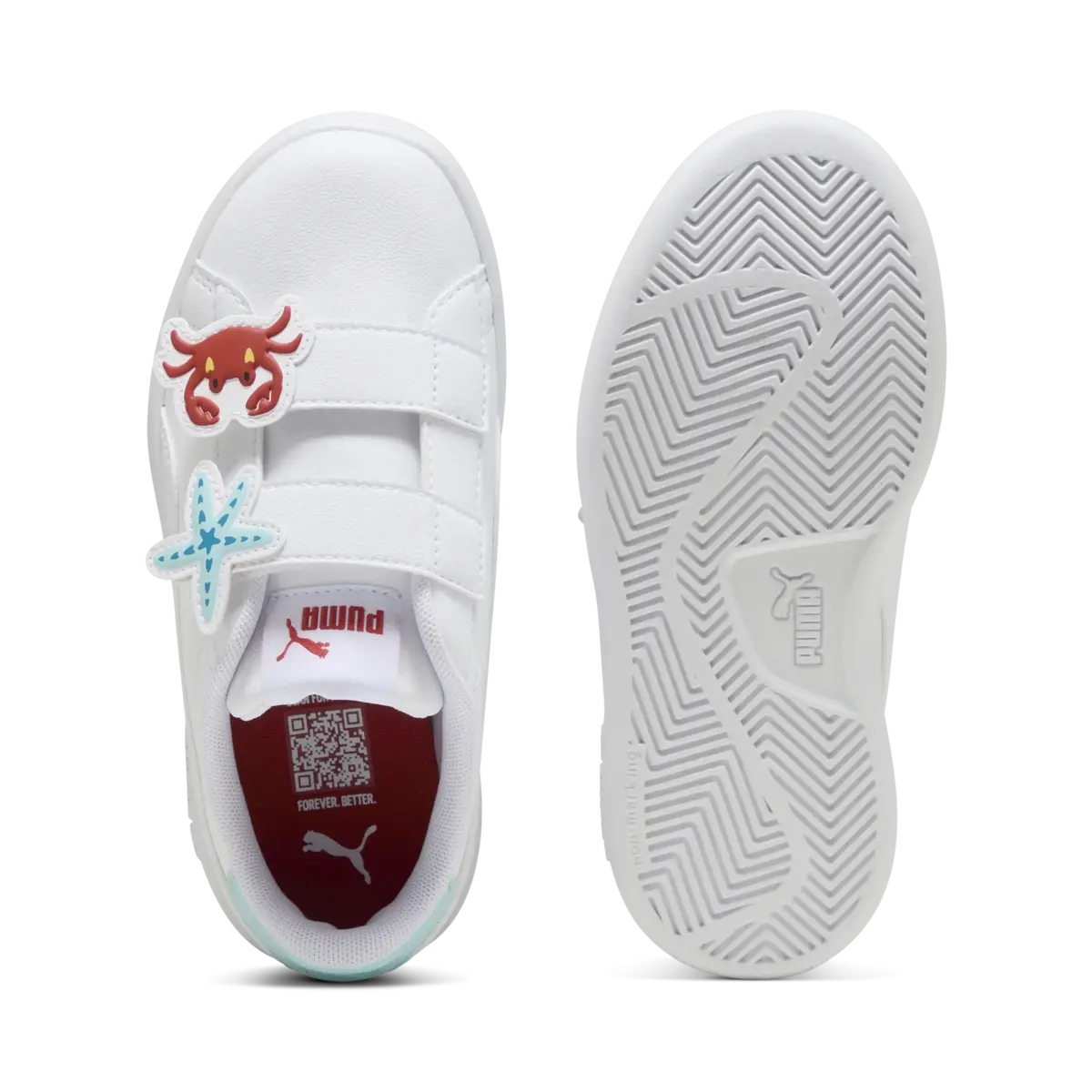Puma Smash 3.0 Badges V PS Beyaz Kız Çocuk Spor Ayakkabı