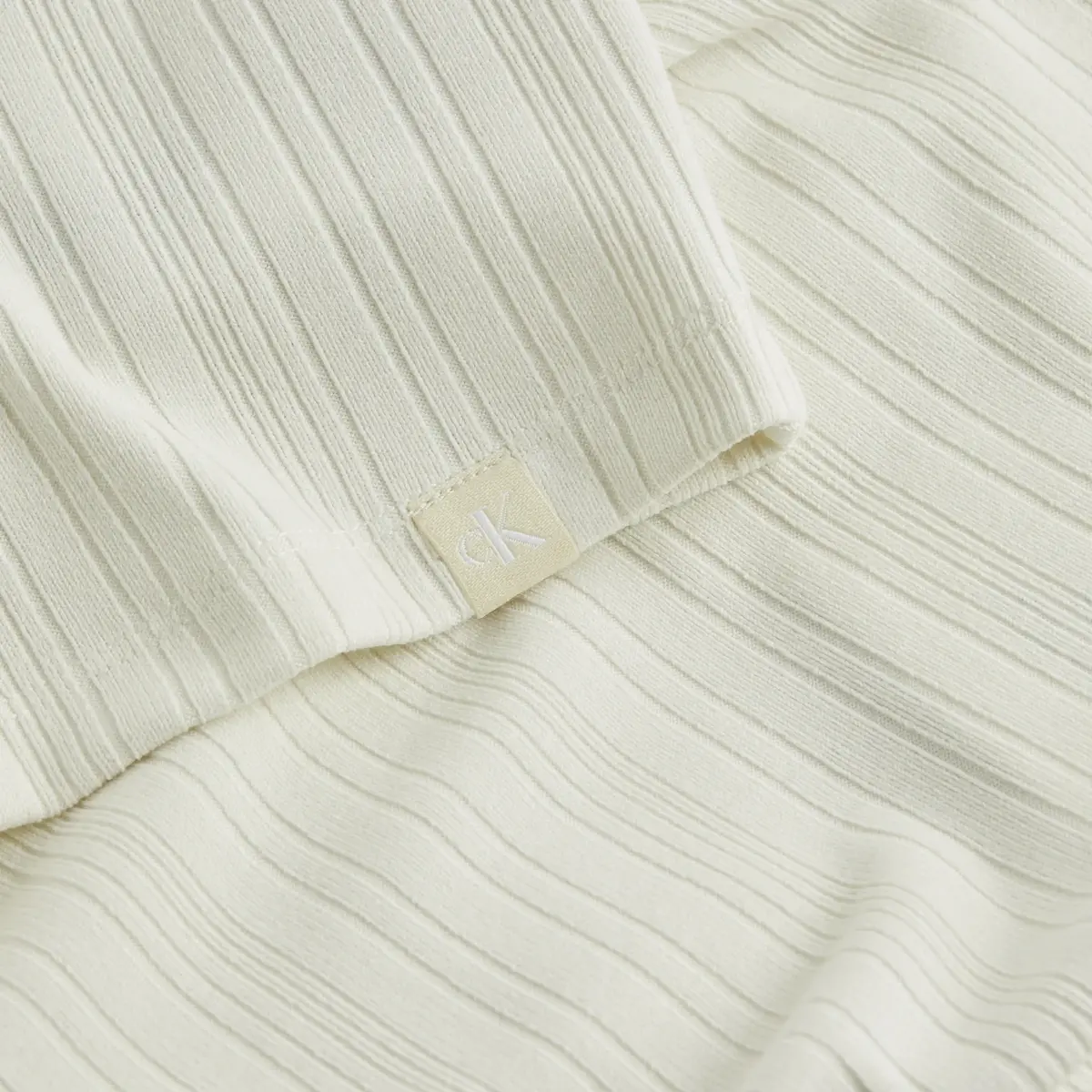 Calvin Klein WARM TEXTURE RIB MOC, YBI Krem Kadın T-Shirt & Polo