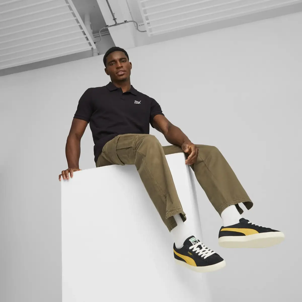 Puma CLASSICS Polo Siyah Erkek/Unisex Polo Yaka T-Shirt