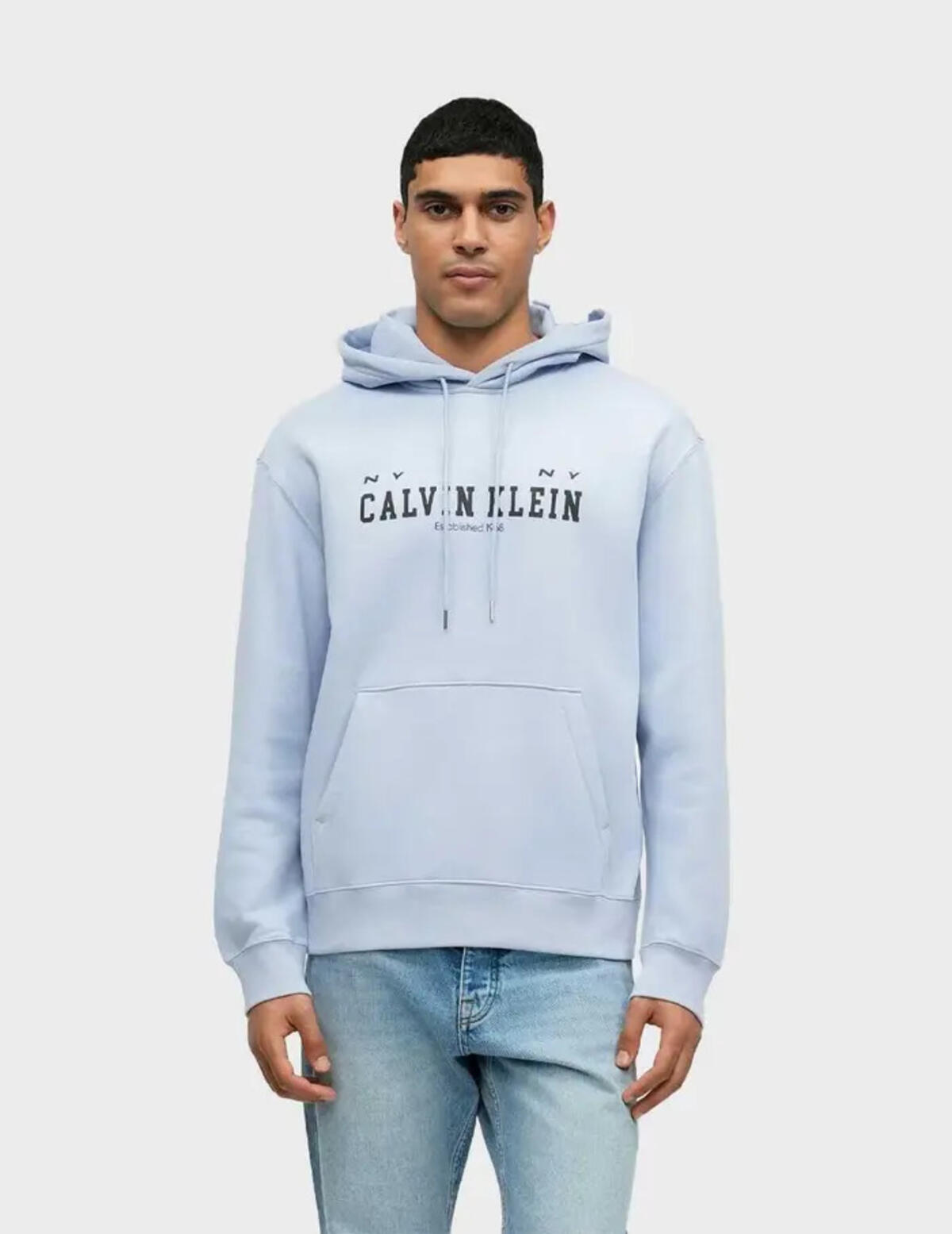 Calvin Klein LS 350FLEECE COLLEGIATE HOODIE Mavi Erkek Sweatshirt