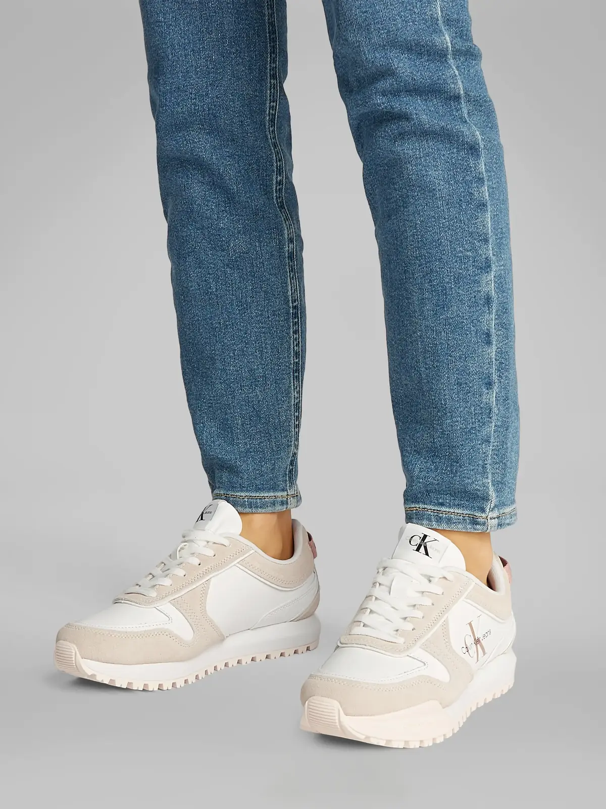 Calvin Klein TOOTHY RUNNER IRREGU Beyaz Kadın Günlük Spor Ayakkabı