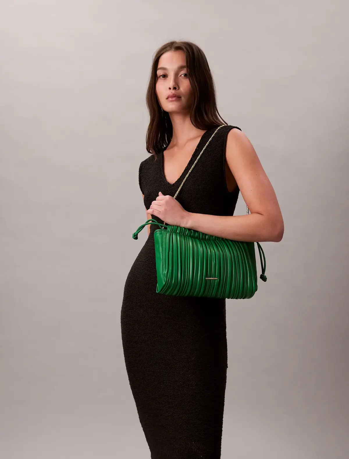 Calvin Klein DRAWSTRING PLISSE Yeşil Kadın Omuz Çantası