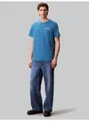 Calvin Klein SS 30s EU WORD STRETCH GRAPHIC T Mavi Erkek Tişört
