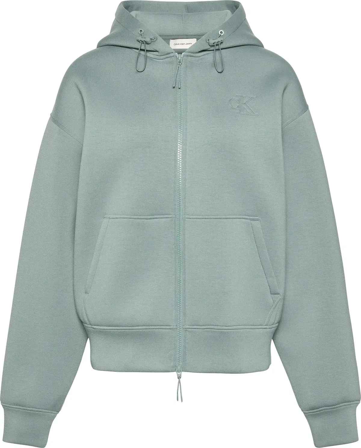 Calvin Klein LS SCUBA CROPPED OVERSIZED SWEAT Kadın Yeşil Sweatshirt