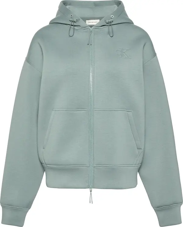 Calvin Klein LS SCUBA CROPPED OVERSIZED SWEAT Kadın Yeşil Sweatshirt